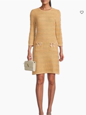 Lilly Pulitzer Honey-Gold Lilly Rhysa Bow Dress - Rattan Mari; XL